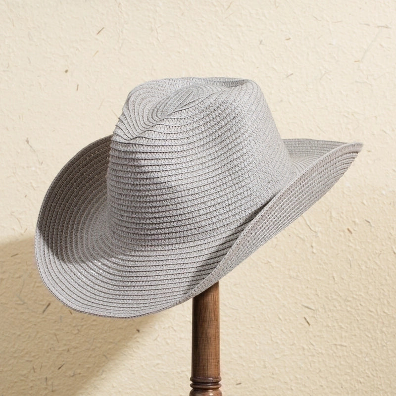 Unisex Casual Solid Color Wide Eaves Straw Hat