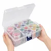 2Psc Pumpkin +16Pcs Round Bottles Diamond Painting Containers Multi Purpose Portable Plastic Case Box with Stickers & Compartments Arts Crafts Storage Bottle for Hardware Rhinestone (16pcs)