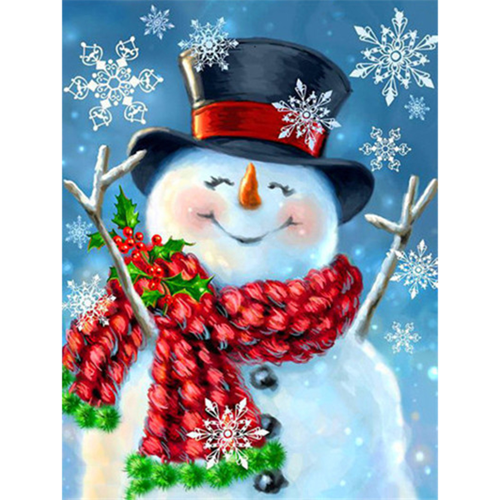 

40*50CM - Square Drill Diamond Painting - Snowman with Scarf, 501 Original