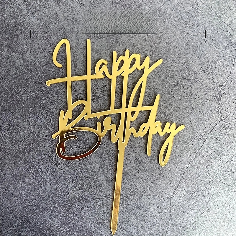 10 Pieces Letter Arylic Birthday Cake Decorating Supplies