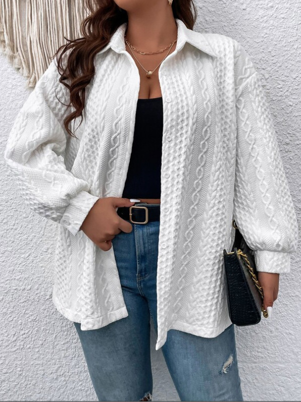 Women's Fall Outfits Shirt Casual White Button Down Shirt Outwear