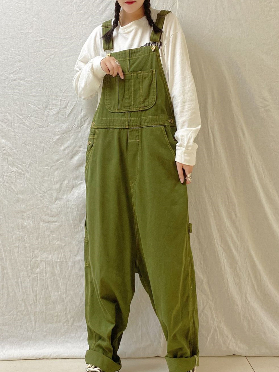 Women Half Sleeve V-neck Solid Color Dress