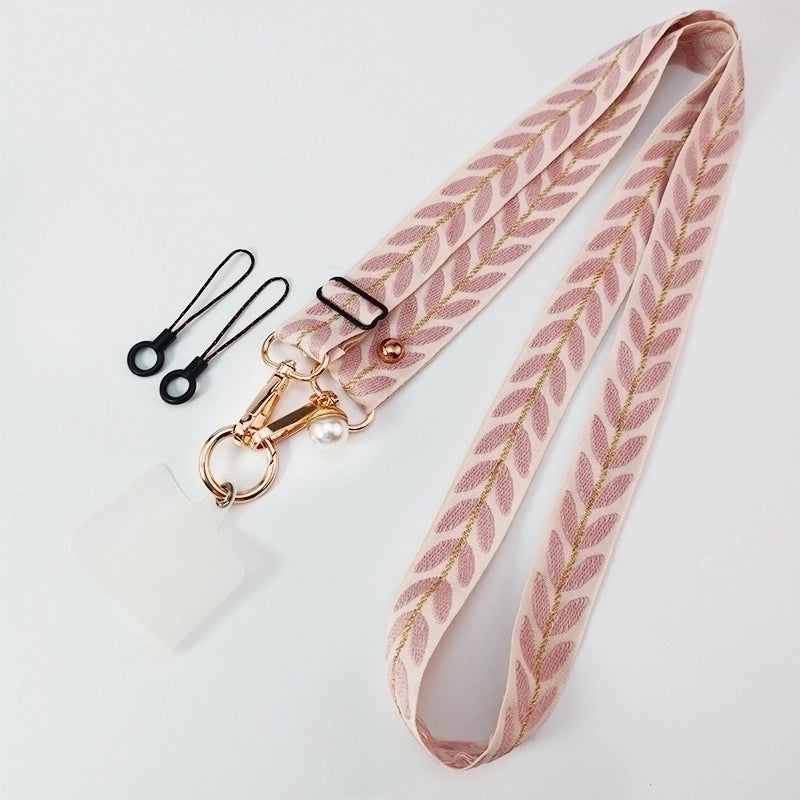 Minimalist Classic Style Geometric Cloth Mobile Phone Lanyard