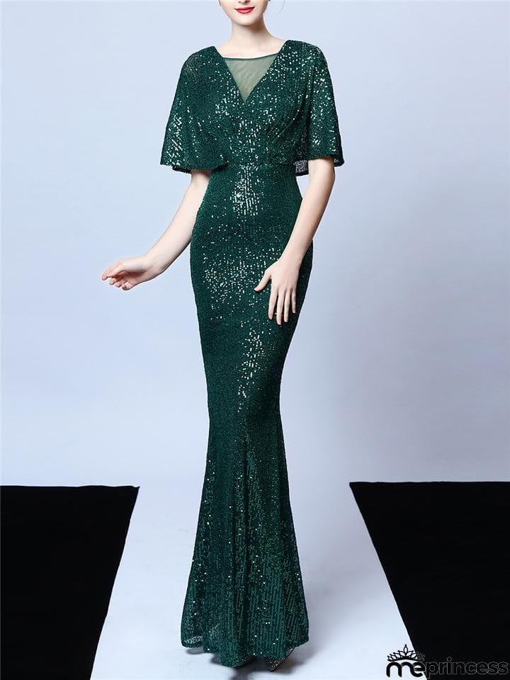 Stunning Sequined Illusion Neckline Mother of the Groom Dresses