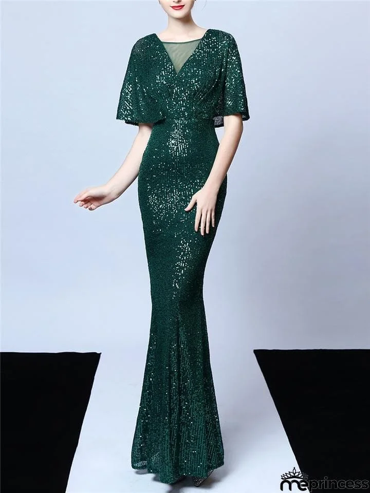Stunning Sequined Illusion Neckline Mother of the Groom Dresses