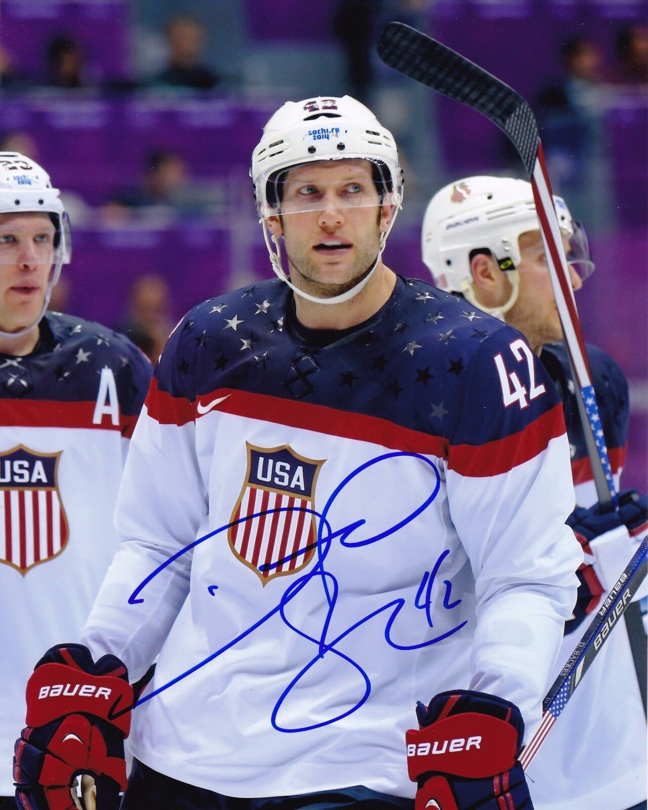 David Backes autographed 8x10 Team USA  Shipping