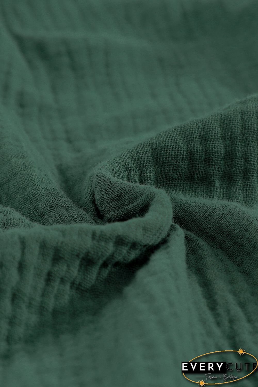 Green Ruffles Crinkled Long Sleeve Shirt