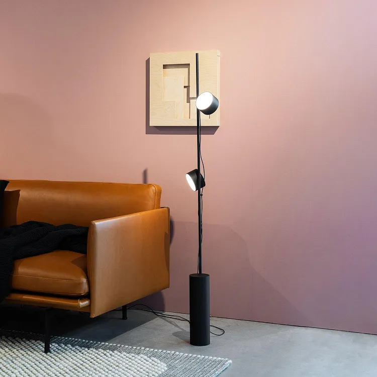 Avi Floor Lamp Cylindrical Linear Modern Metal Bedroom