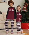 Family Striped Deer Letter Print Christmas Parent Child Holiday Pajamas