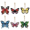6PCS Diamond Painting Double Sided Butterfly Diamond Art Keyring