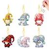 6PCS niedlicher Gnom doppelseitig - 5d DIY Handwerk Schlüsselanhänger