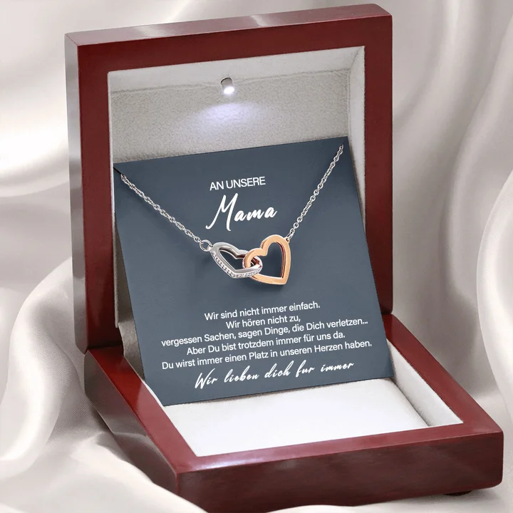925 Sterling Silber Halskette - An Unsere Mama - Muttertag Geschenk mit Nachrichtenkarte 