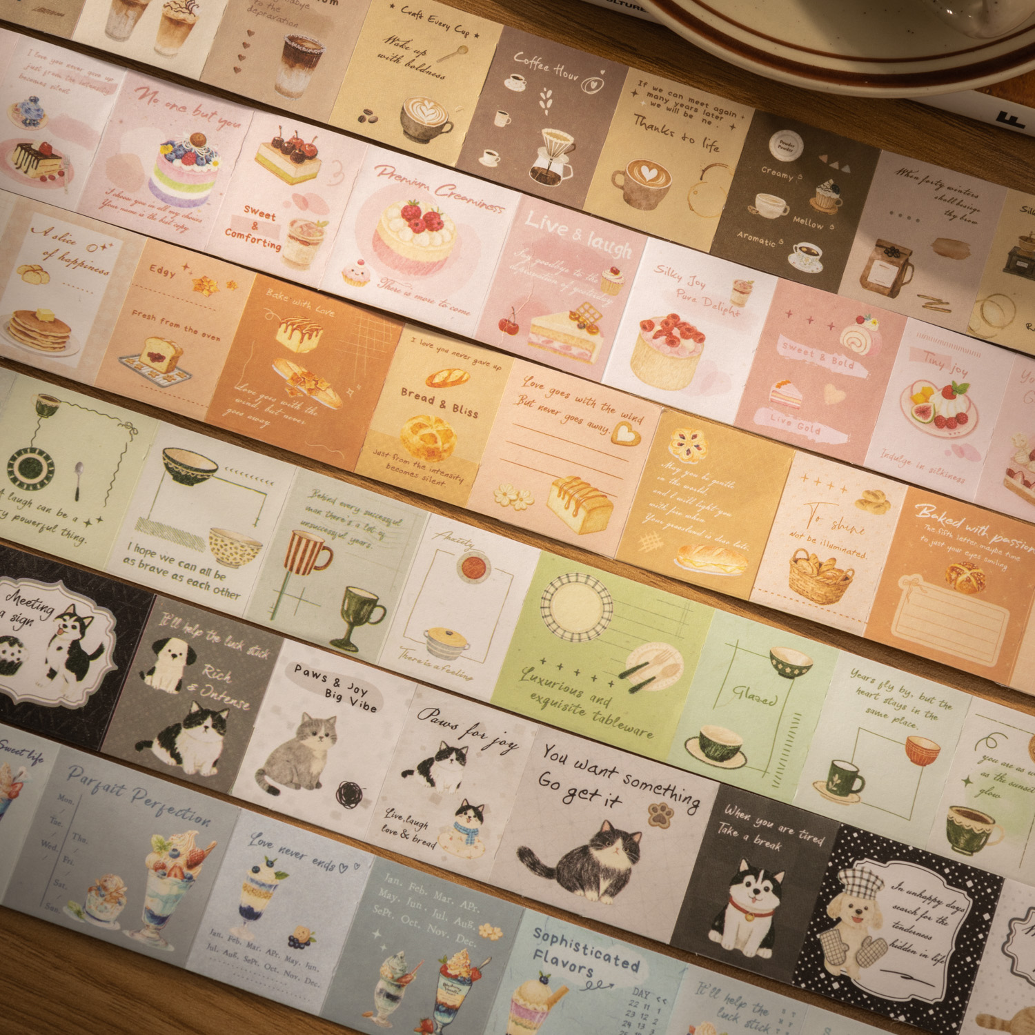 테이프 - 오후의 느린 멜로디 시리즈 빈티지 커피 빵 라벨