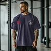 Retro Hell Gym Flame Skull Graphics Washed T-shirt by Inlyline