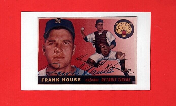 1955 FRANK HOUSE-DETROIT TIGERS AUTOGRAPHED COLOR SEMI-GLOSS Photo Poster painting ON 3X5