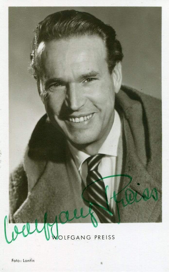 Wolfgang Preiss (+) autograph, German actor, signed Photo Poster painting