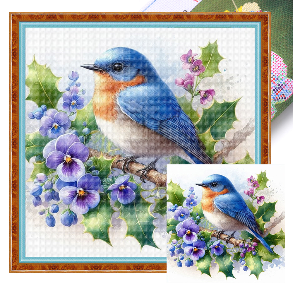 Bird On The Branch Full 11CT Pre-stamped Canvas(40*40cm) Cross Stitch