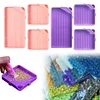(US Only)6Pcs Diamond Art Tray Rhinestone Sorting Tray Diamond Painting Tray(Pink Purple)