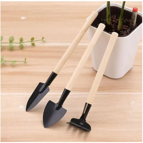 Three-piece mini plant garden gardening tools