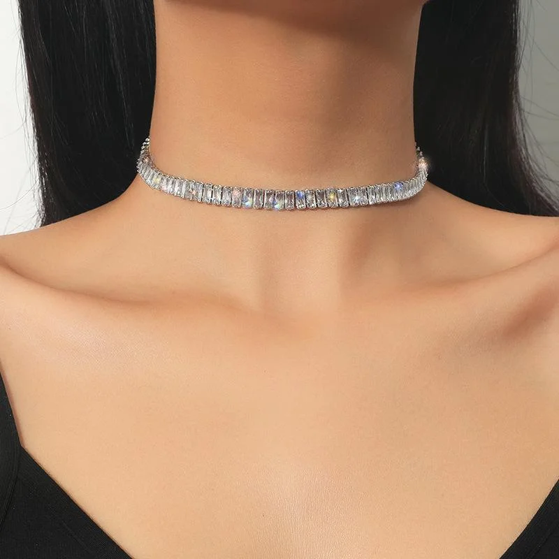 Zircon Crystal Choker Necklace