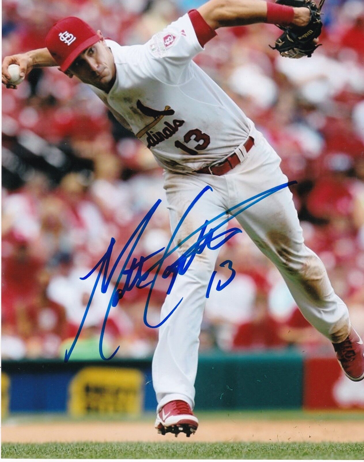 MATT CARPENTER ST. LOUIS CARDINALS ACTION SIGNED 8x10