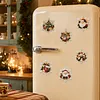 6PCS Snowflake Xmas Set DIY Pearl Diamond Painting Christmas Fridge Magnets, Sparkling Rhinestone Refrigerator Magnet Craft Kit for Home Decor & Gifts