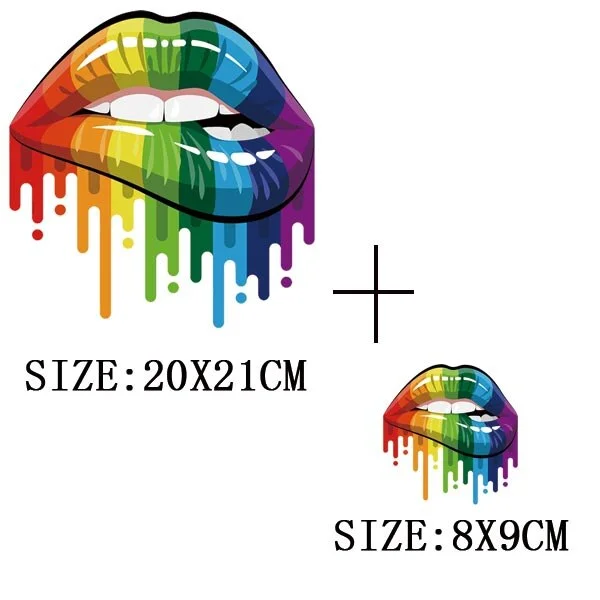 Beautiful Lip Thermal Stickers On T-shirt DIY Washable Patches On Clothes Sex Design  Iron On Transfers On Hoodies Bag Appliqued