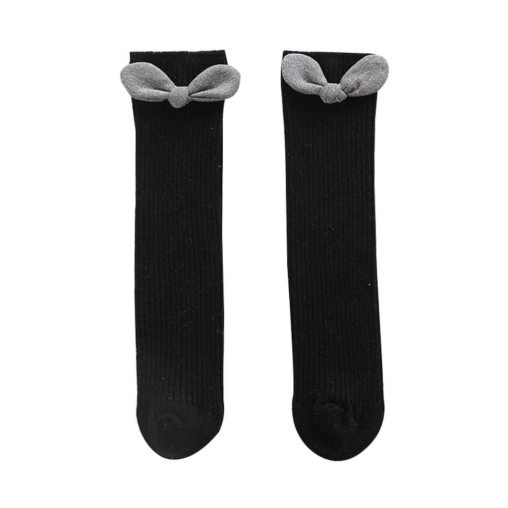 2019 Baby Stockings Newborn Baby Stockings Solid Girl Boy Infant Knee High Socks Autumn Winter Warm Kids Ribbed Bowknot Leggings