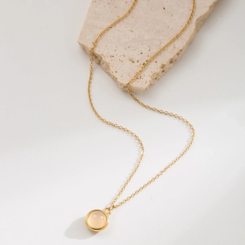 Vintage Style Minimalist Cross Round Heart Shape 304 Stainless Steel Stainless Steel Necklaces