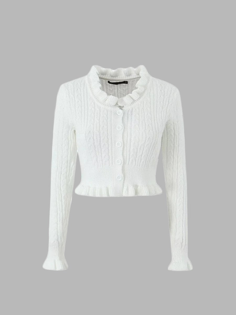 Lace Knitted Cardigan Twist Sweater Jacket