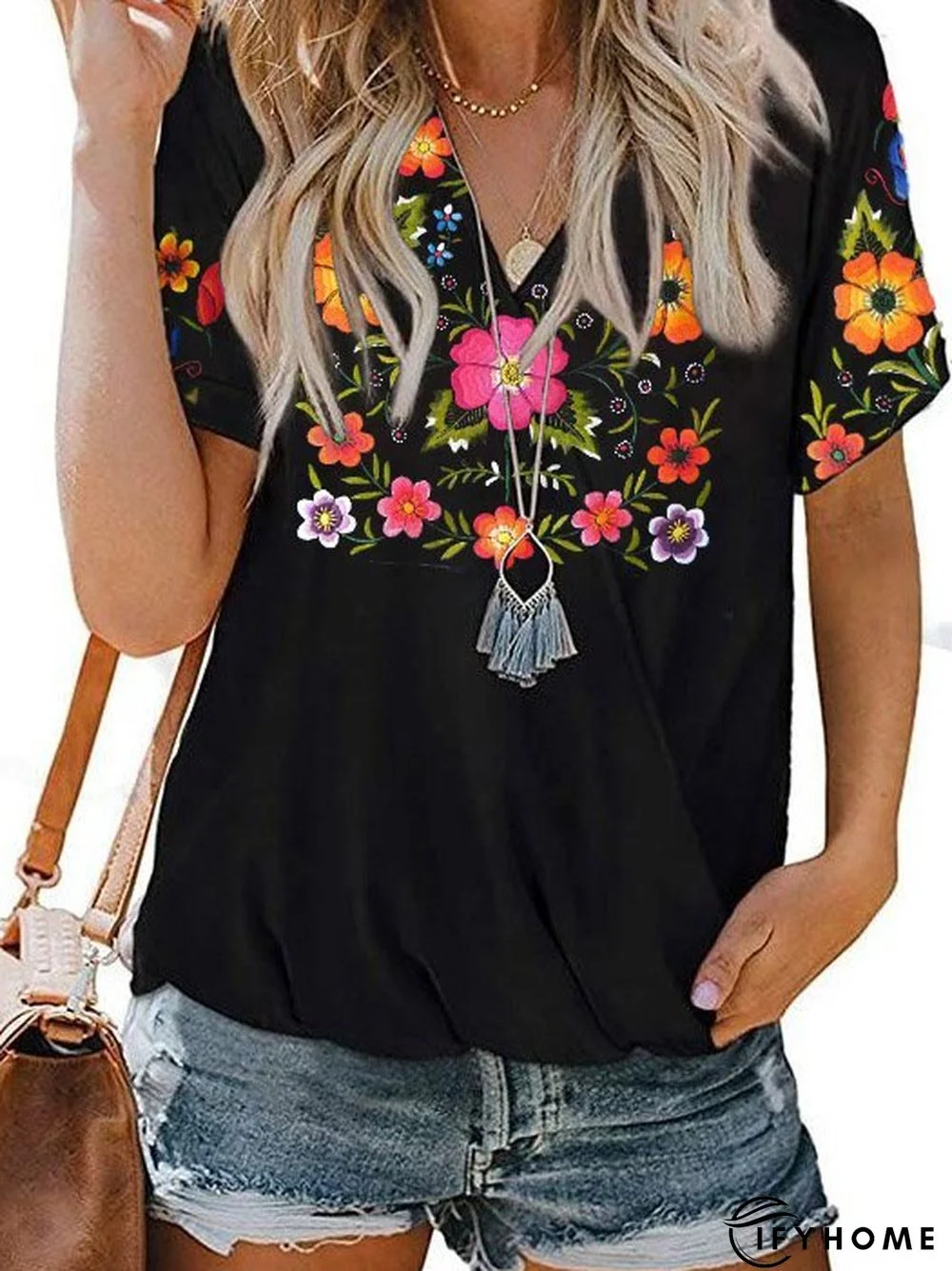 Short Sleeve Floral Vintage T-shirt | IFYHOME