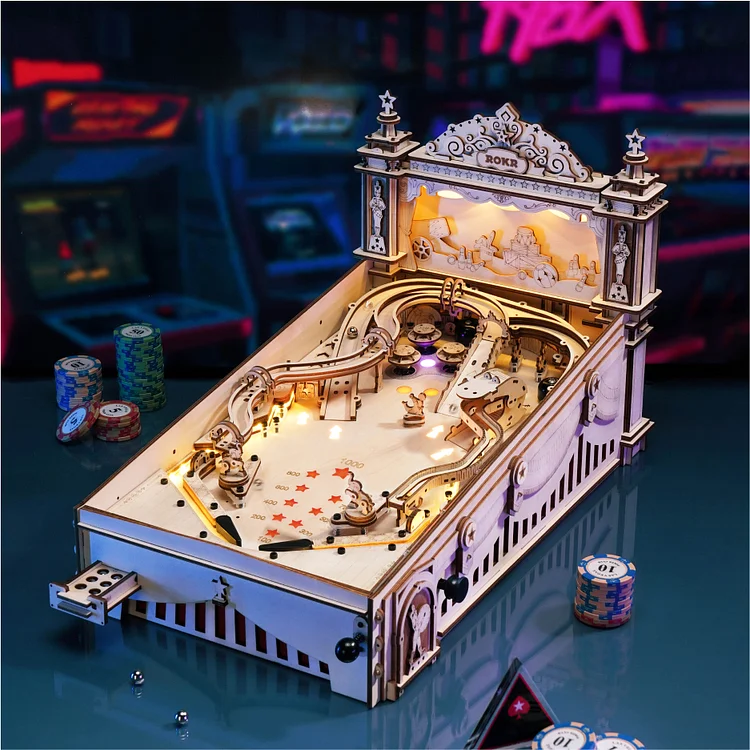 Rokr Pinball Machine 3D wooden puzzle