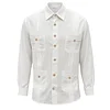Men's Workwear Multi-pocket Short-sleeved Shirt Cotton and Linen Casual Shirt