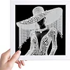 Lady Special Shape Partial Drill Dimond Art Paintings with Plastic Frame 17x17cm