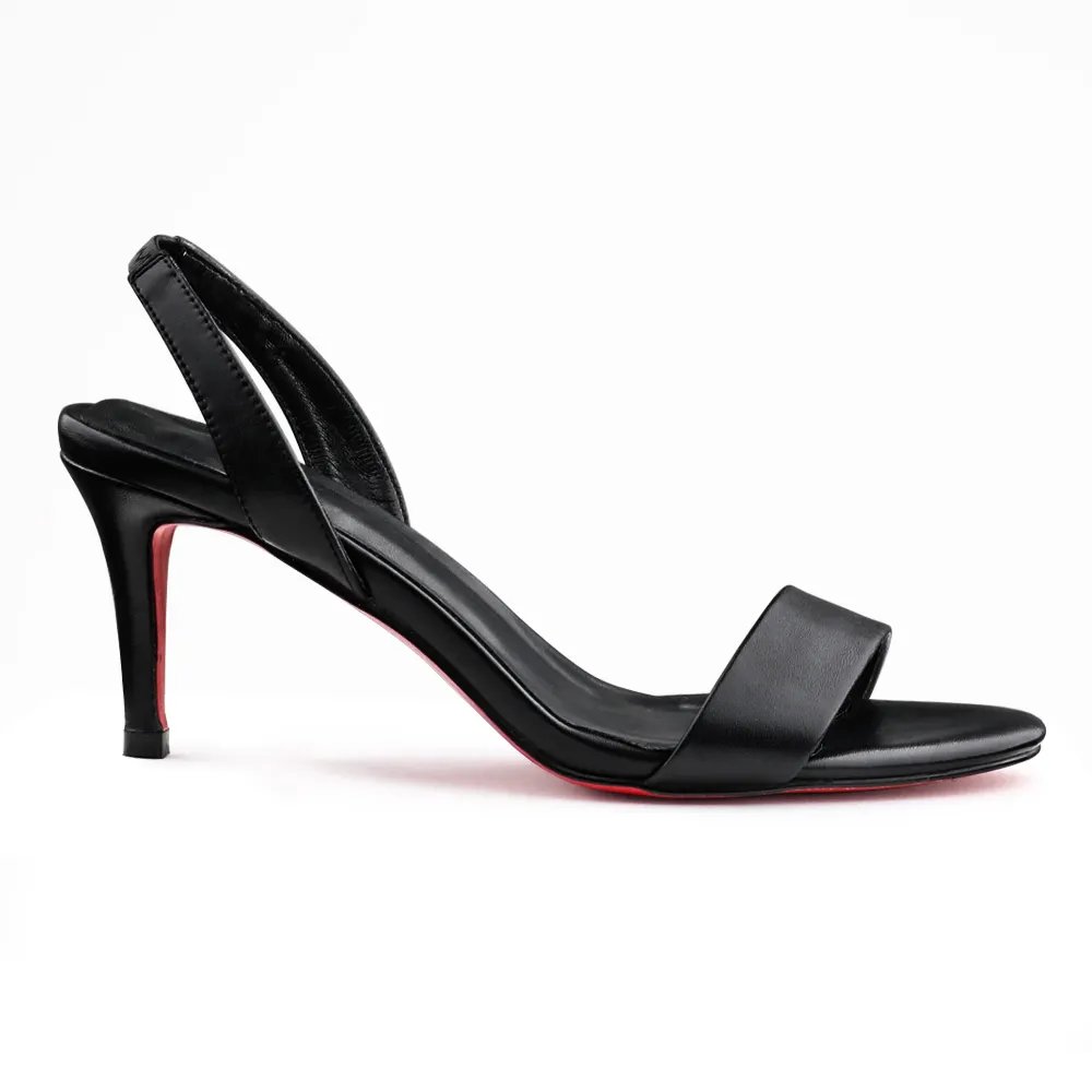 65mm/100mm Open Toe Elastic Heel Strap Pumps Matte Sandals Red Soles-vocosishoes