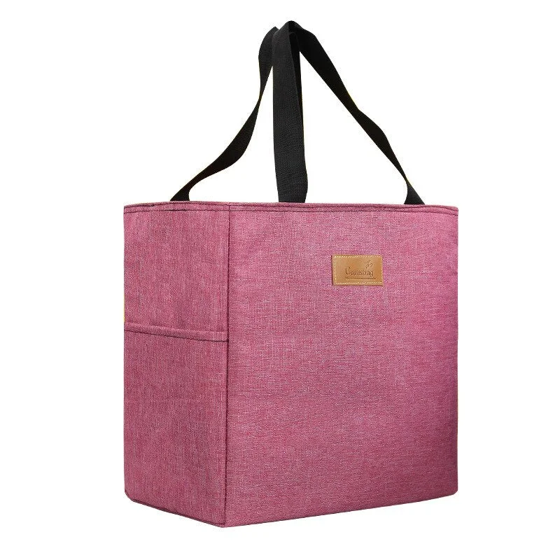 Large Capacity Solid Design Lunch Bags For Women Kids Food Cooler Lunch Box Tote Cooler Lunch Box Insulation Portable Tote Bags