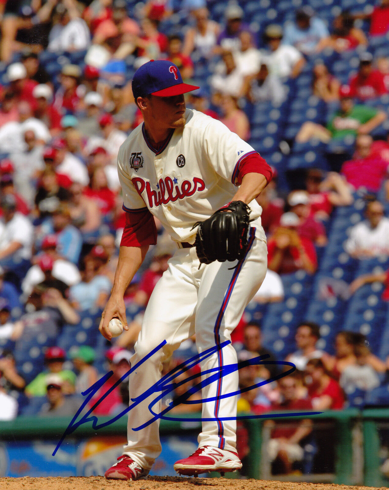 KEN GILES PHILADELPHIA PHILLIES ACTION SIGNED 8x10