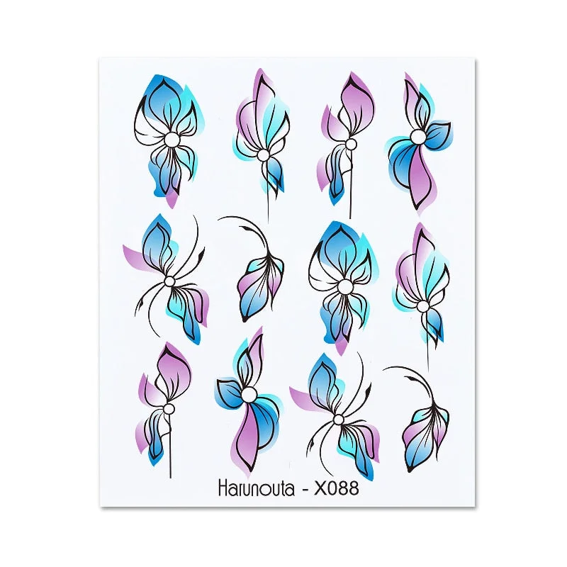 1PC Avocado/Watermelon/Orange Nail Stickers Summer Fruit Leaves Transfer Decals Sliders For Nails DIY Decoration Manicures-Nail Inspo