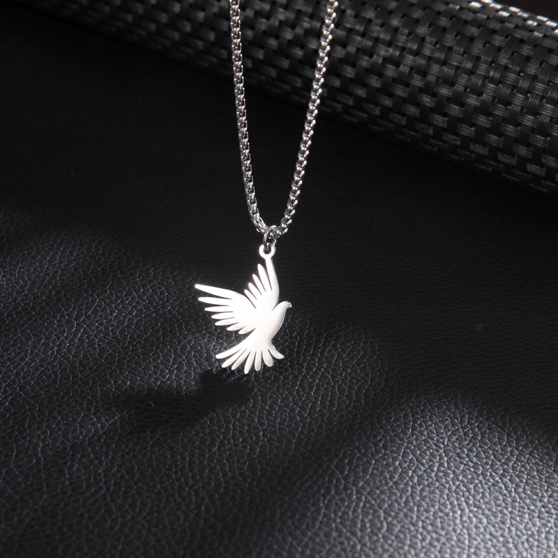 Basic Minimalist Classic Style Bird 201 Stainless Steel Unisex Pendant Necklace