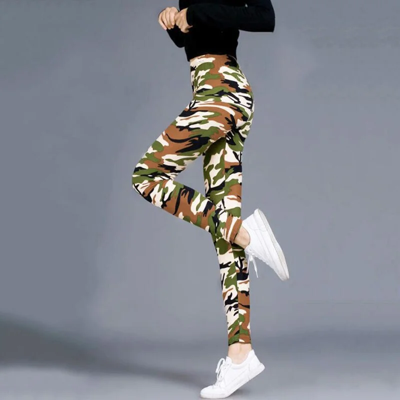 Women Fashion Camouflage Leggings Sexy Print Femme Push Up Pants Casual Camo Sport Workout Fitness Legging
