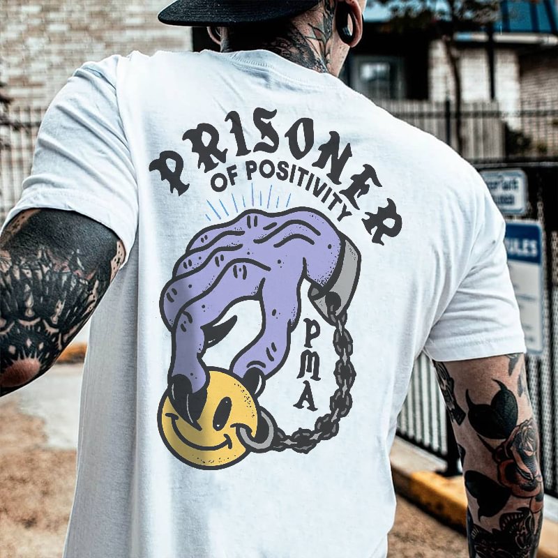 Prisoner Of Positivity Printed Casual Men's Sports T-shirt -  