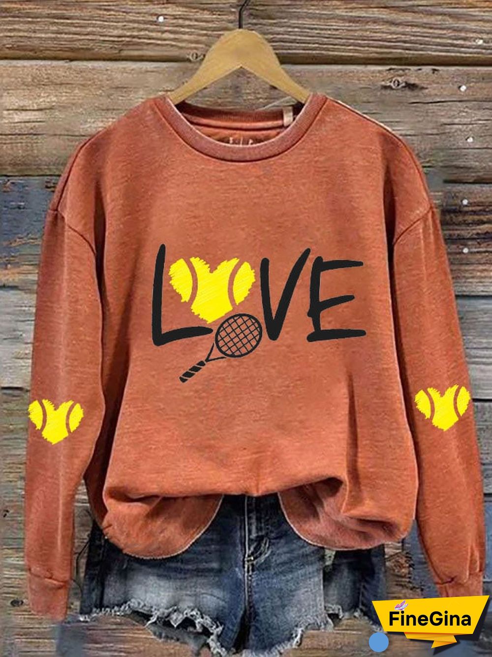 women's love tennis sweatshirt