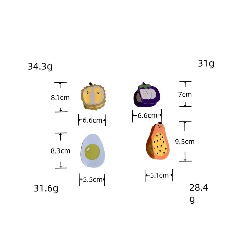 Cute Women’s 1605 Coffee Fruit Strawberry Acetic Acid Sheets Hair Claws