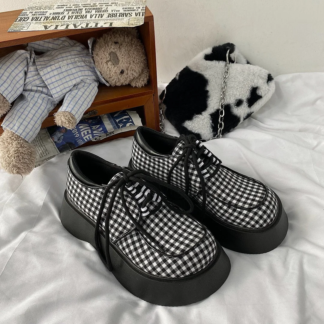 Lourdasprec Women Shoes Japanese Round Toe High Heels Cute Platform Lolita JK Uniform Leather Shoes Harajuku Vintage College Mary Jane Shoes