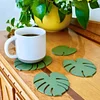 Monstera coaster creative table decoration simulation plant potted magnetic insulation pad tree leaf anti-scalding pad
