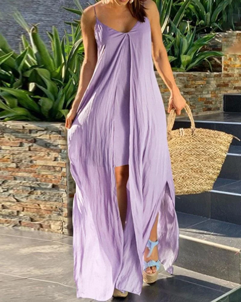 Sleeveless Backless Beach Dress