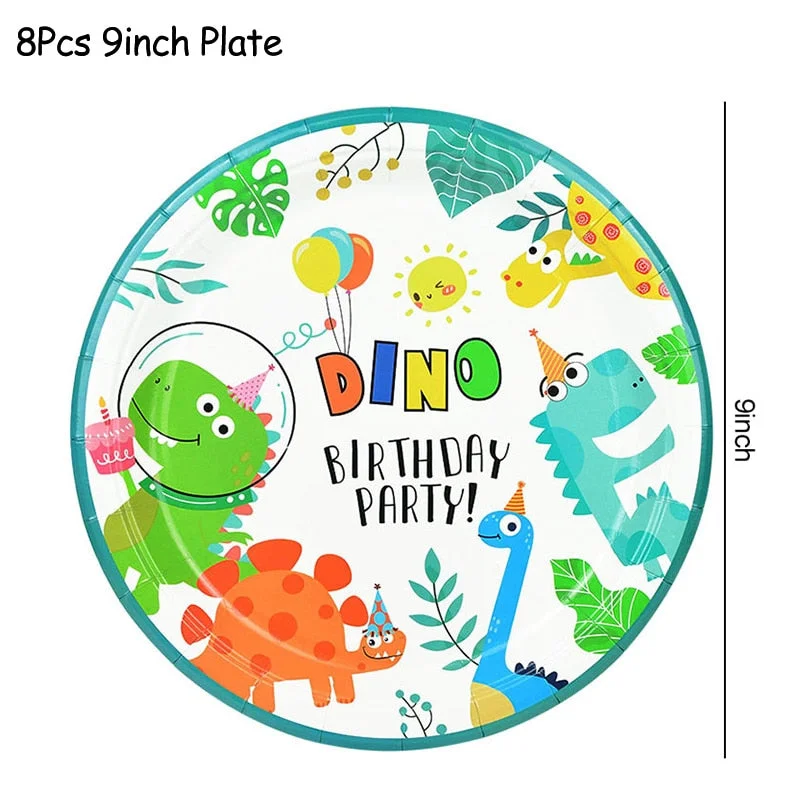 Dinosaur Theme Party Dinosaur Balloon Disposable Tableware Set Kids Boy Birthday Party Decoration Jungle Party Baby Shower Favor