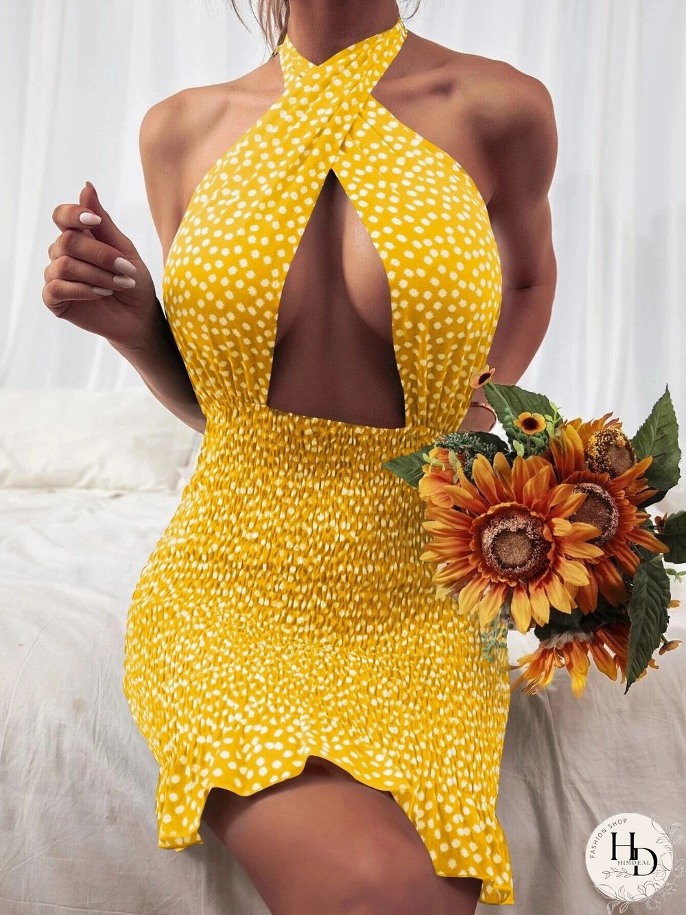 Summer Womens Sexy Strapless Backless Halter Dress Slim Bag Hip Ruffle Short Women Mini