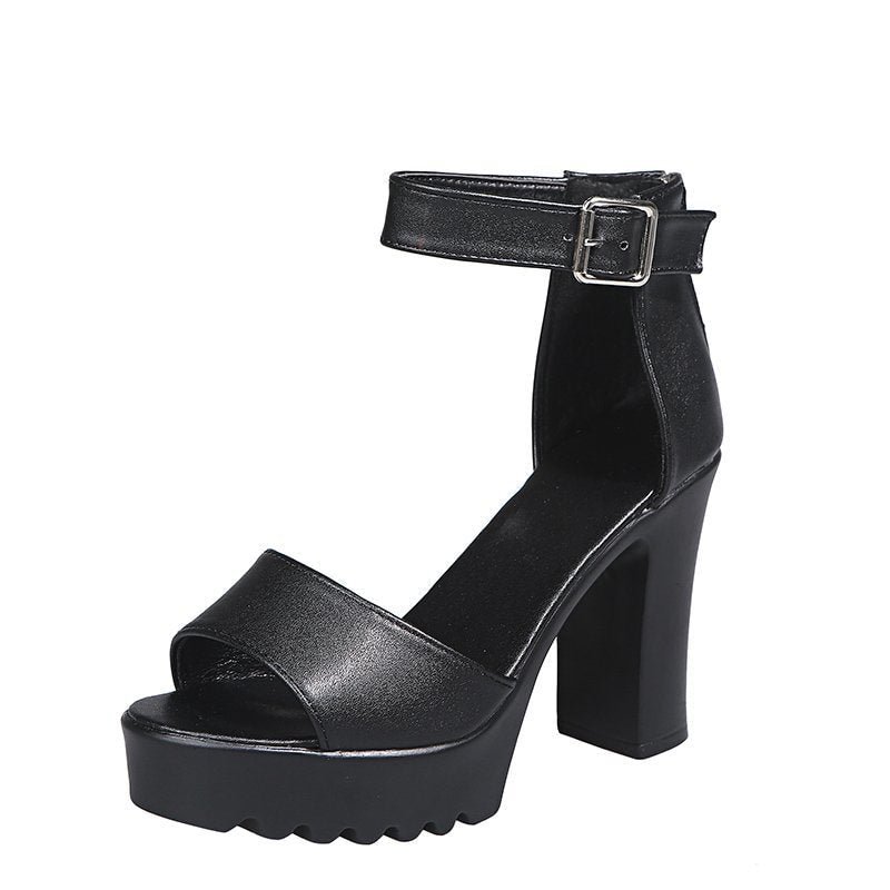 White Summer Sandal Shoes for Women 2021 New Arrival Sexy Peep Toe Thick Heels Sandals Platform Casual Russian Shoes Women W02