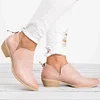 Plain  Chunky  Low Heeled  Point Toe  Casual Ankle Boots